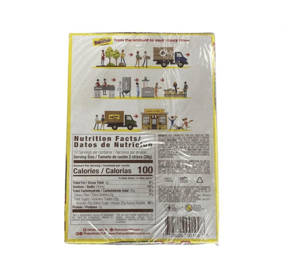 Original Pulparindo Candy Nutrition Facts