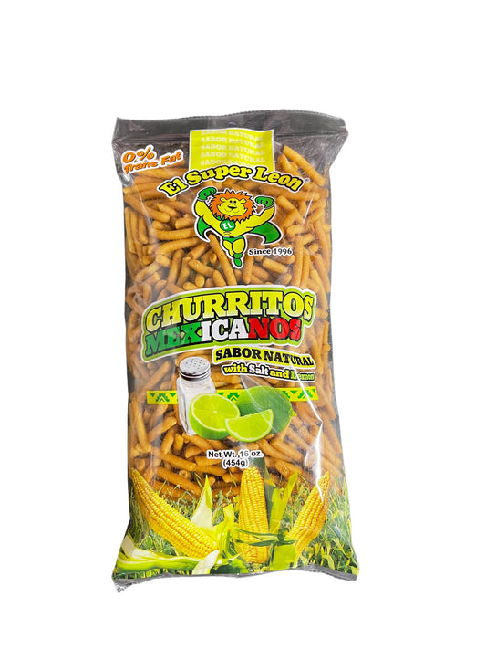 El Súper Leon Churritos Mexicanos Lime & Salt (16 oz)