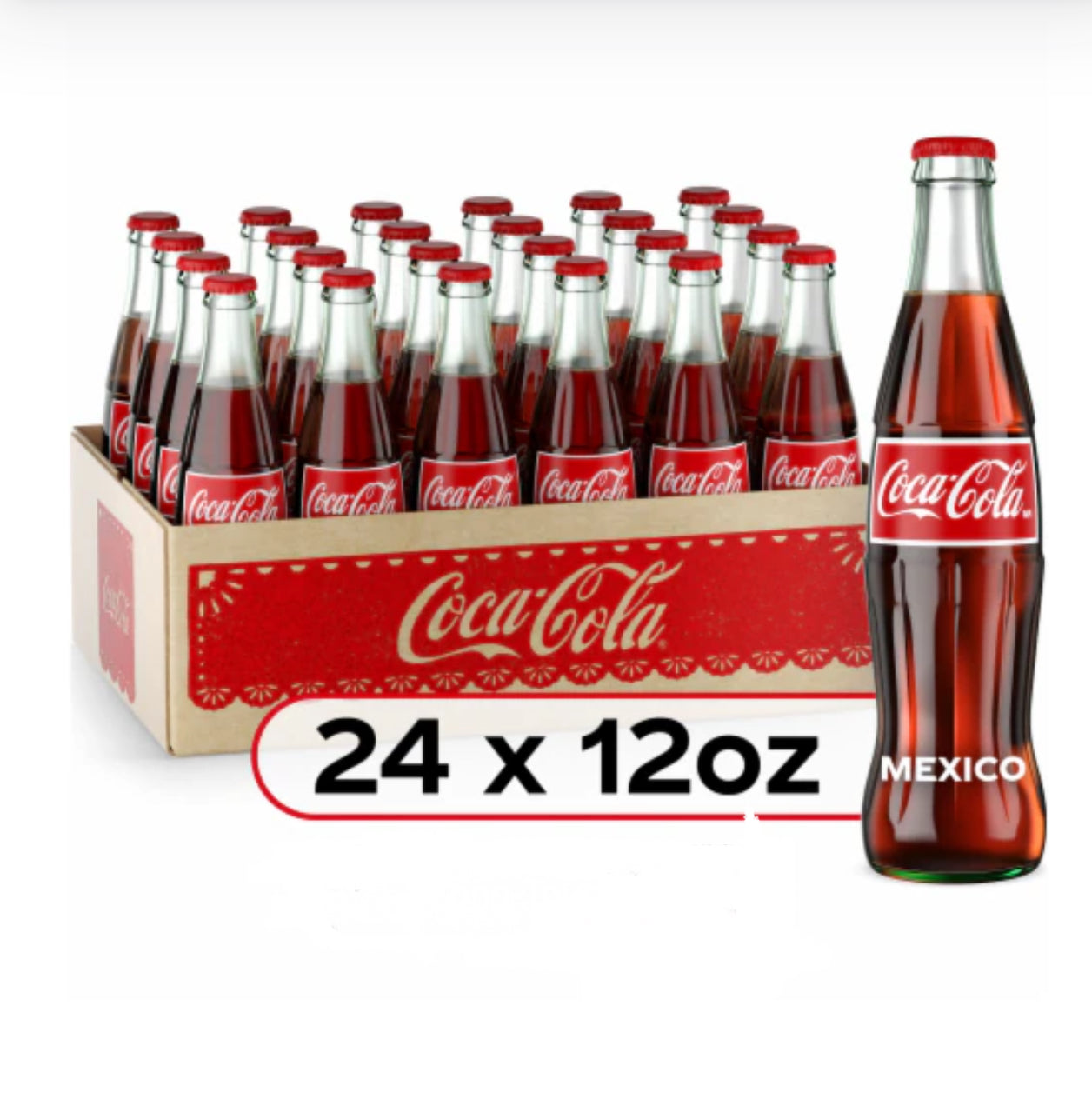 Coca-Cola Mexico 12oz Glass Bottle 24 Pack( Contact for wholesale pricing)