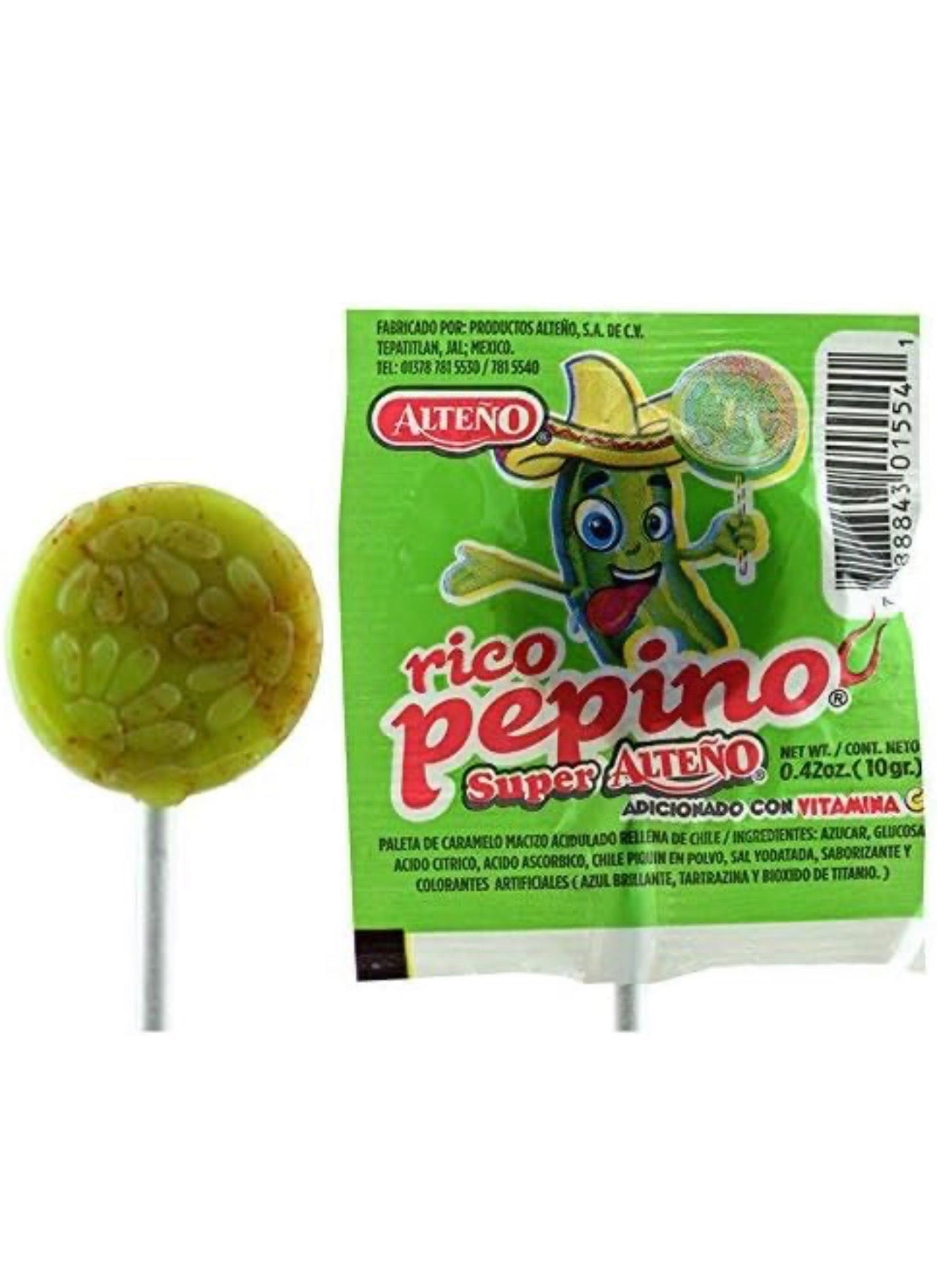 Alteno Pica Pepino Spicy Cucumber Lollipop