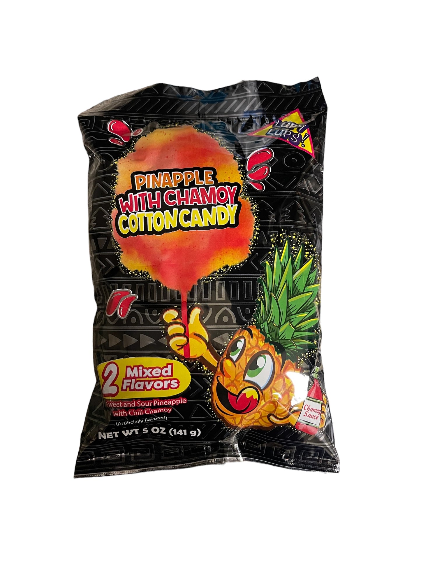 Lupy Lups! Pineapple With Chamoy Cotton Candy 12 Count