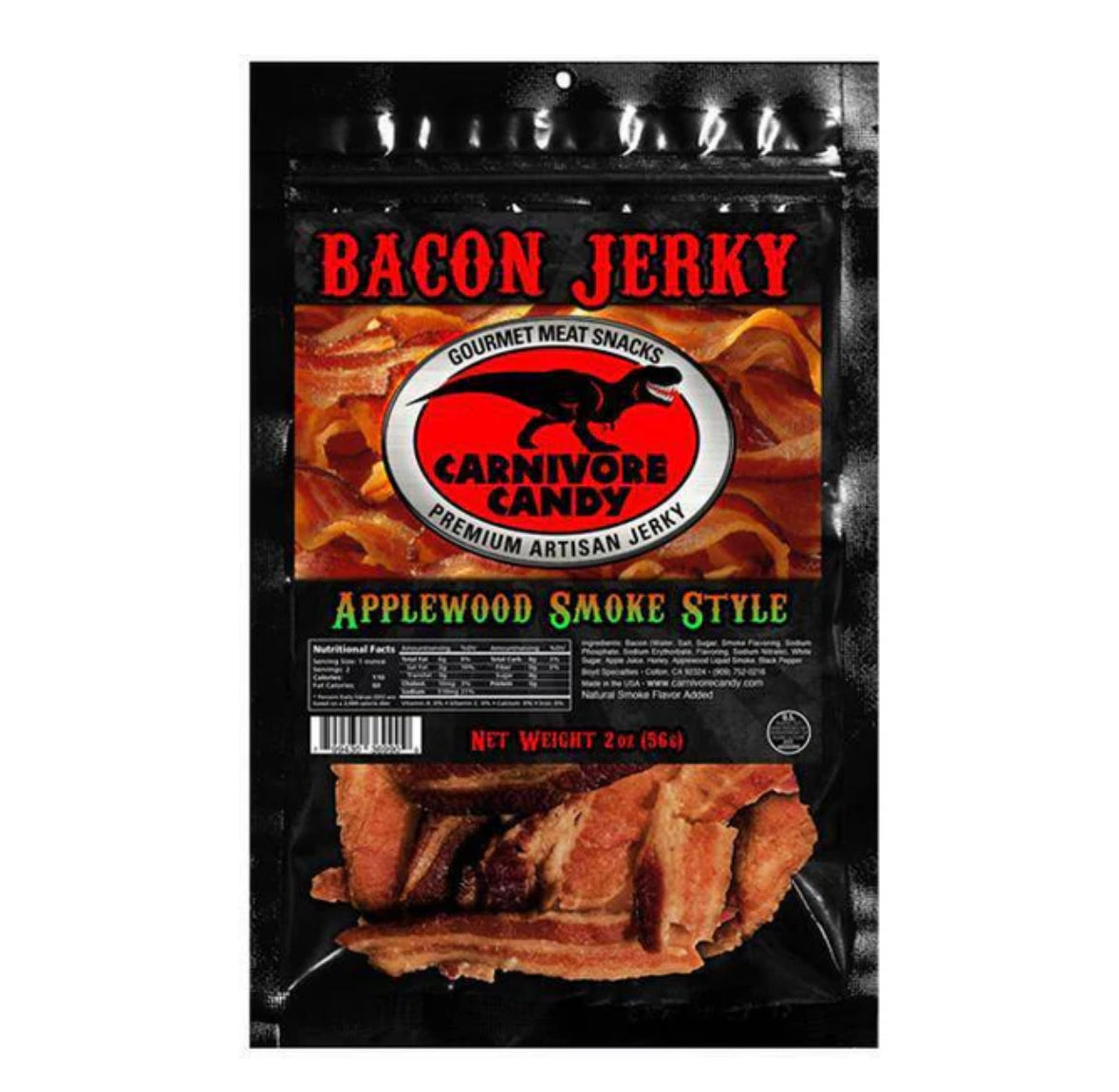 Carnivore Candy Applewood Bacon Jerky 3 Oz