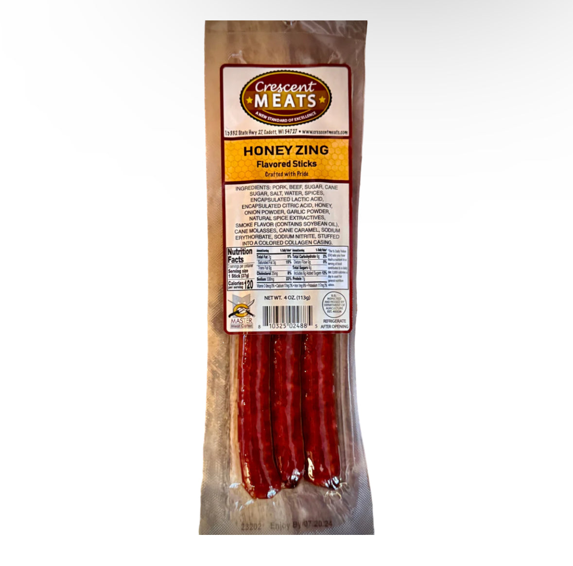 Crescent Meats Honey Zing Beef Sticks 4 oz