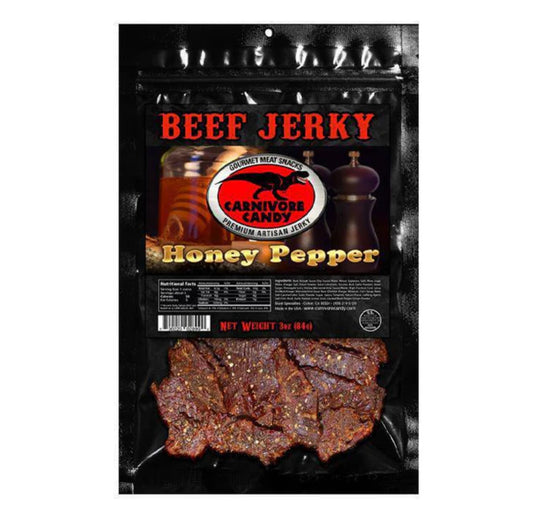 Carnivore Candy Honey Pepper Beef Jerky 3 Oz