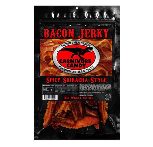 Carnivore Candy Spicy Sriracha Bacon Jerky 3 Oz