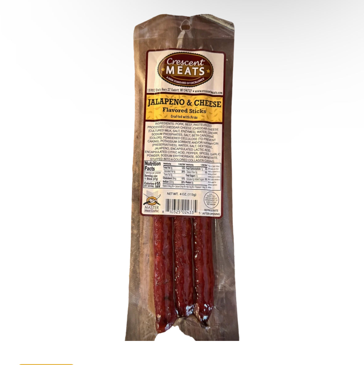 Crescent Meats Jalapeno and Cheese Beef Sticks 4 oz