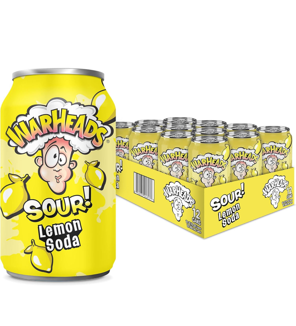 WarHead Lemon Soda 12 oz (12 count).