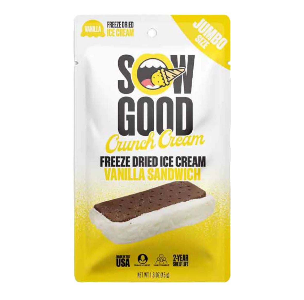 Sow Good Freeze Dried Ice Cream Vainilla Sandwich