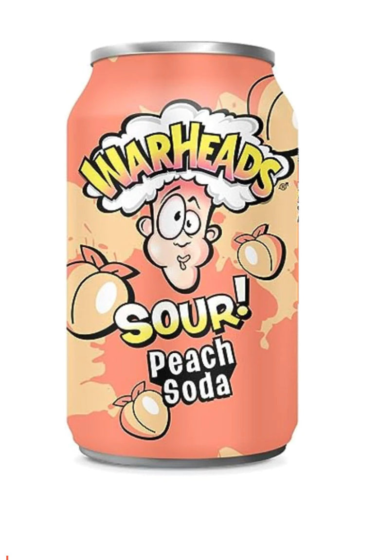 WarHead Sour Peach Soda 12 oz (12 count).