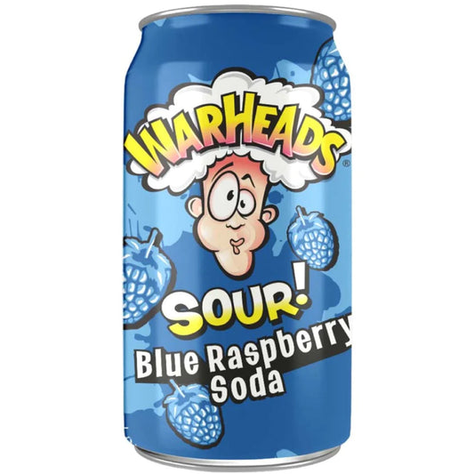 WarHead Sour Blue Raspberry Soda 12 oz (12 count).