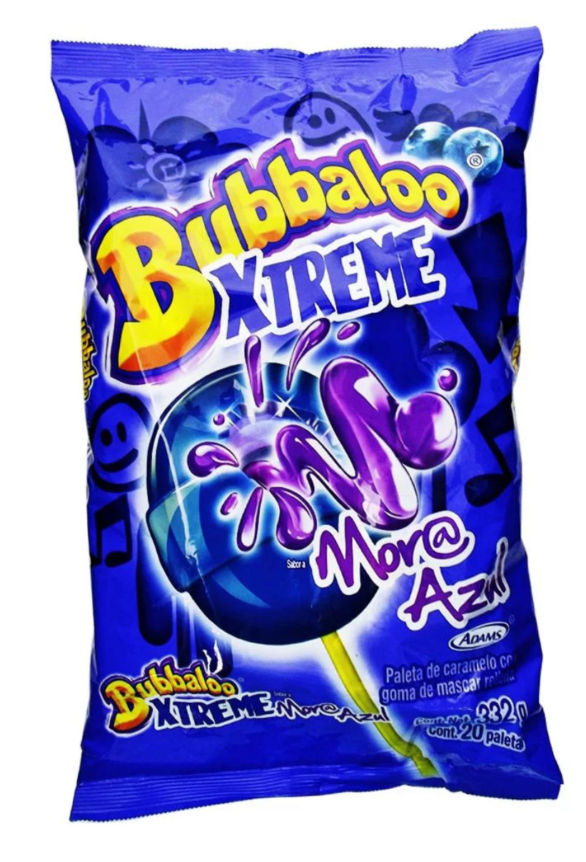 Bubbaloo Xtreme Blueberry Lollipop