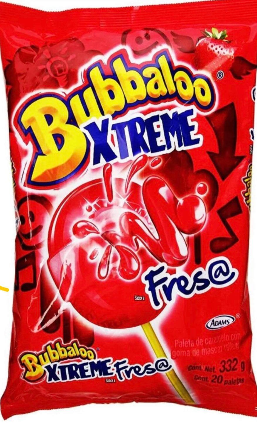 Bubbaloo Xtreme Strawberry Lollipop